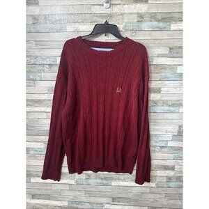 Men’s Tommy Hilfiger Cable Knit Sweater Maroon Size XL